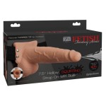FETISH FANTASY SERIES - IMBRACATURA REGOLABILE PENE REALISTICO CON SFERE SQUIRTING 19 CM